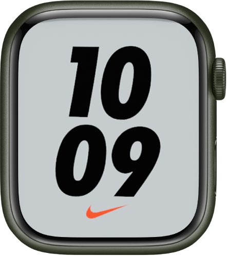 Циферблат Nike (на пружинах), в центре которого показано время крупными цифрами.