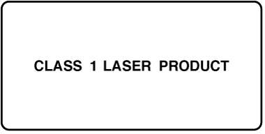 A label reading “Class 1 laser product.”