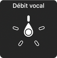 Le rotor de contrôle avec l’aiguille pointant vers le réglage « Débit vocal ».
