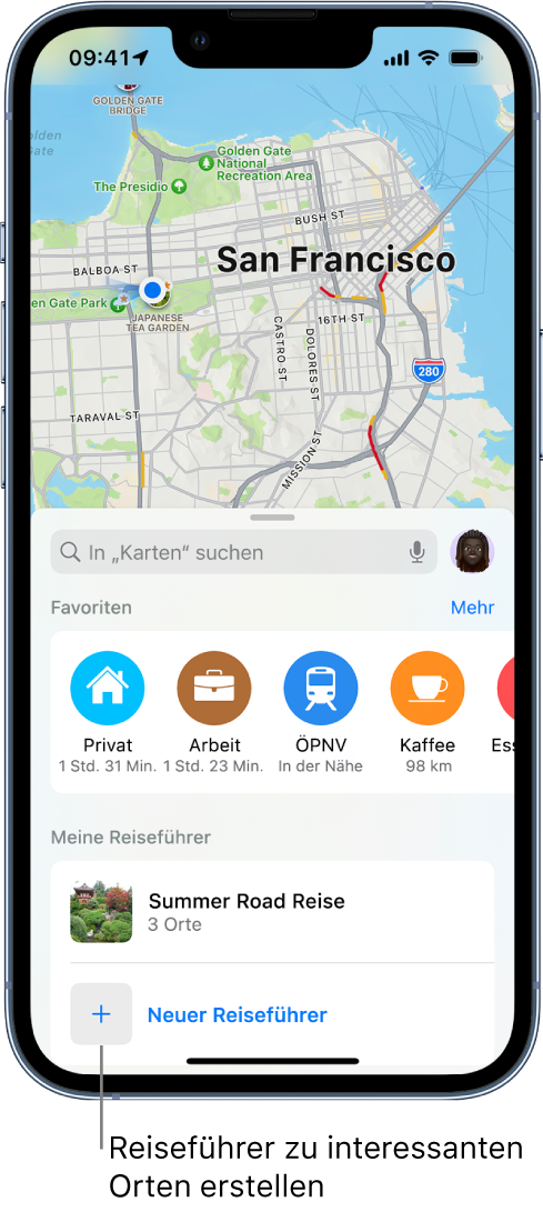 tour planen mit apple karten