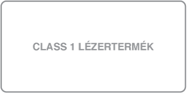 Egy címke a következő szöveggel: „Class 1 laser product”.