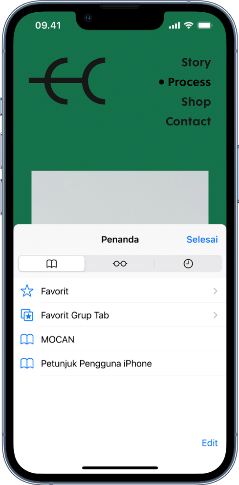 Menandai halaman web di Safari di iPhone - Apple Support (ID)