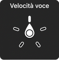 Controllo rotore con l'ago rivolto verso l'impostazione della velocità di pronuncia.
