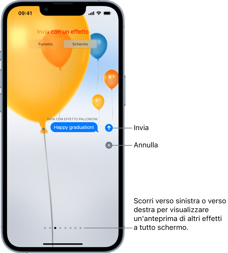 Anteprima di un effetto a tutto schermo con un cuore rosso.