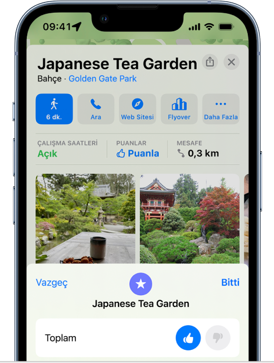 Konum için genel değerlendirmesi olumlu olan bir yer kartı.
