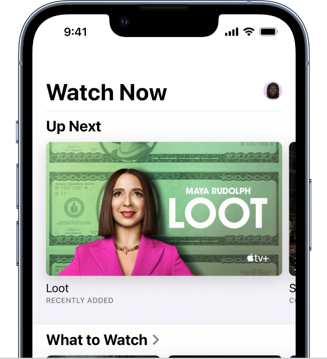 iPhone showing Apple TV app