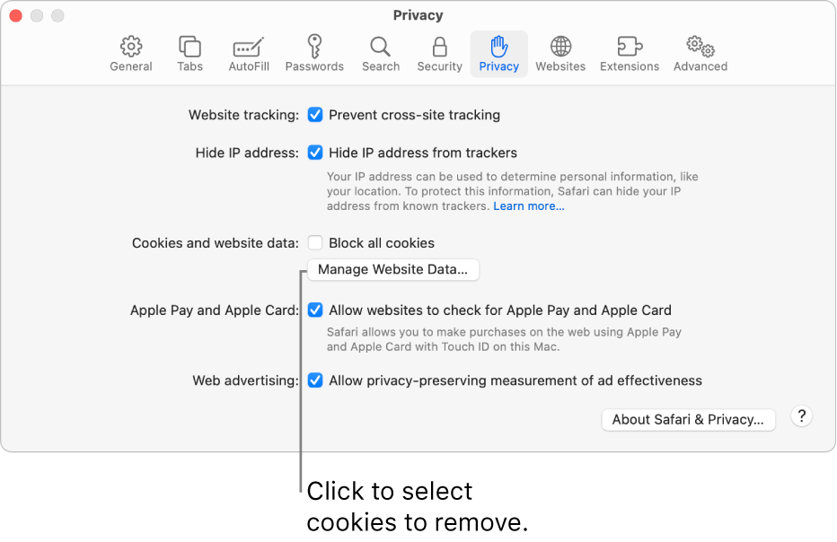 clearing cache and cookies edge