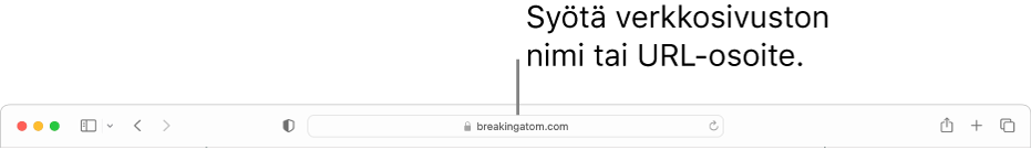 Safarin työkalupalkin keskellä on älykäs hakukenttä.