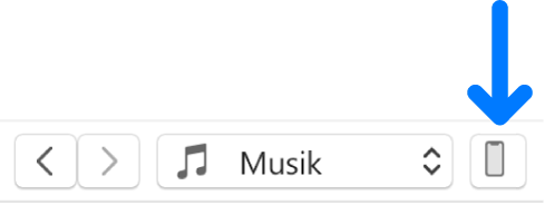 Knappen Enhed valgt øverst i iTunes-vinduet.
