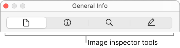 The Image inspector tools.