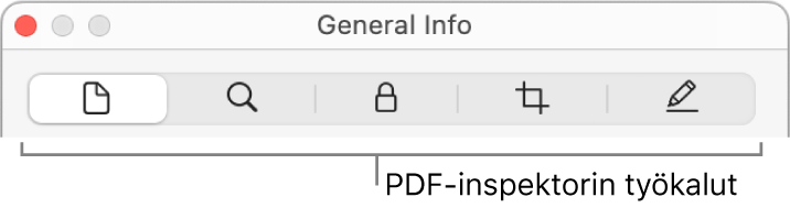PDF-inspektorin työkalut.