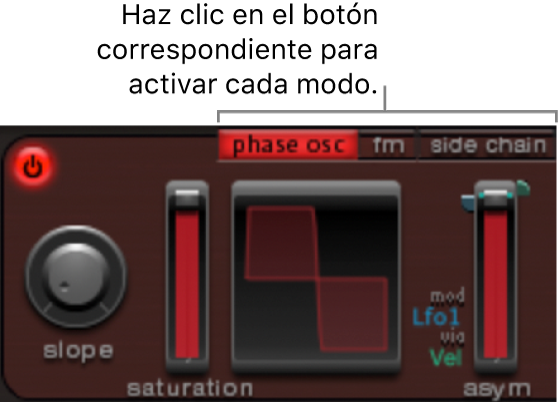 Figure. Oscillator 1 mode buttons.