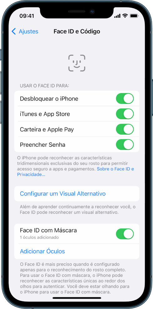 Proteja o iPhone ou iPad com Face ID - Suporte da Apple (BR)