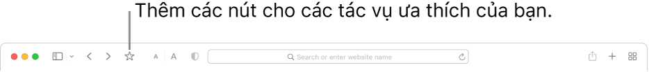 Một thanh công cụ đang hiển thị một nút mà bạn có thể thêm cho các tác vụ ưa thích của mình.