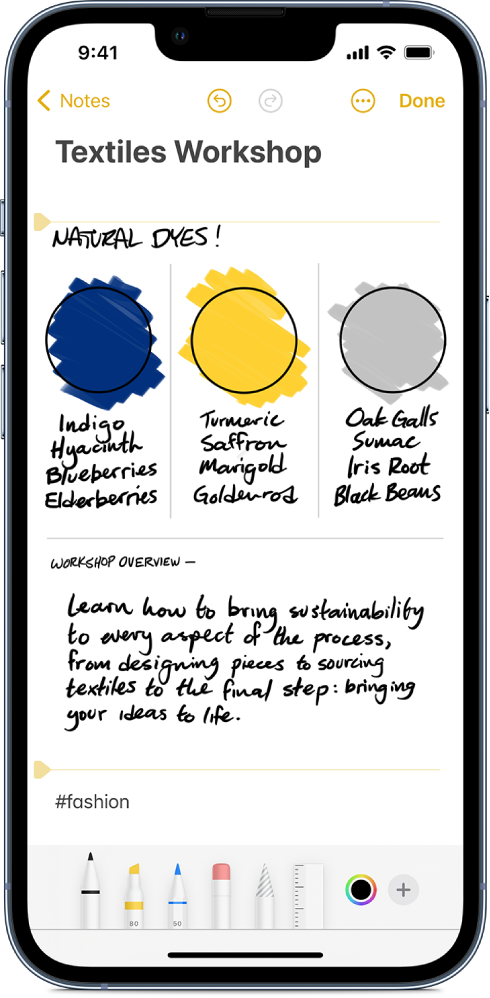 A drawing on iPhone showing handwritten notes and hand-drawn graphics.
