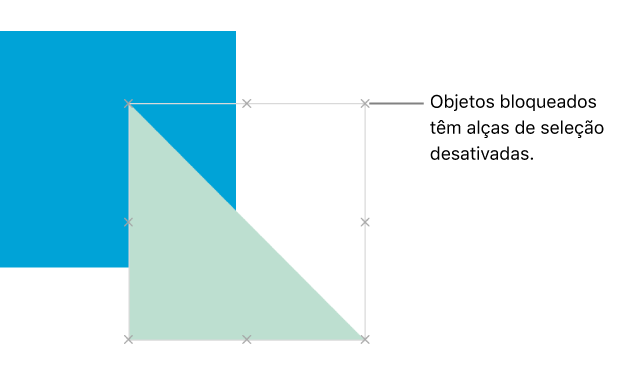 Um objeto bloqueado com alças de seleção desativadas.
