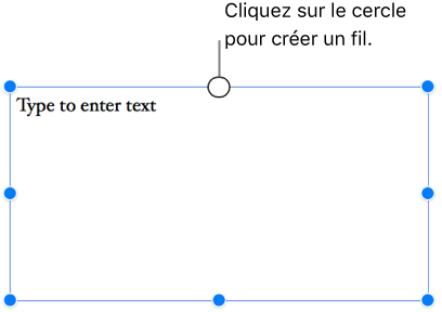 Une zone de texte vide surmontée d’un cercle blanc.