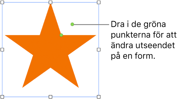 En form med markeringshandtag.