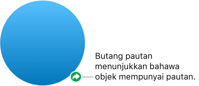 Butang pautan pada bentuk.