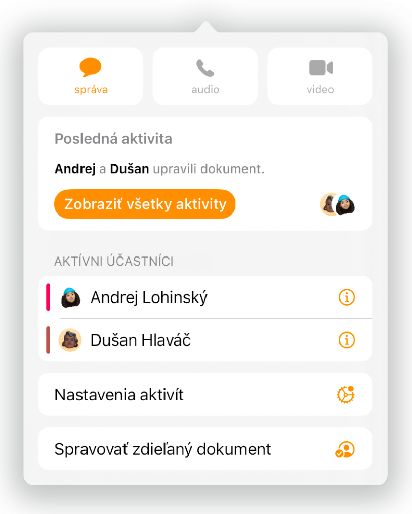 Obrazovka Pridať ľudí znázorňujúca obrázok dokumentu, ktorý sa má zdieľať. Pod ním sú tlačidlá s možnosťami odoslania pozvánky, vrátane apiek Mail, možnosti Kopírovať odkaz a Viac. V spodnej časti je tlačidlo Možnosti zdieľania.
