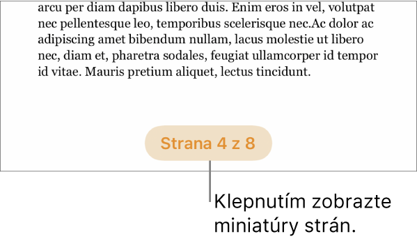 Otvorený dokument s tlačidlom počtu strán v strednej dolnej časti obrazovky.