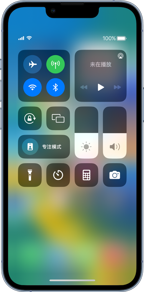 iPhone 控制中心。