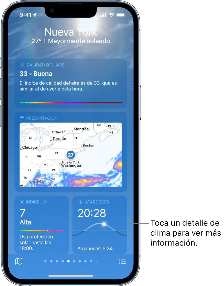 Revisar el clima en el iPhone - Soporte técnico de Apple (MX)