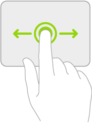 Eine Abbildung, die die Geste zum Bewegen eines Objekts auf einem Trackpad zeigt.