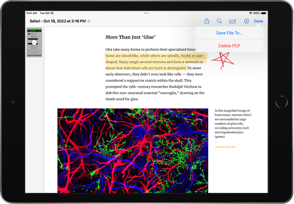 Annotate and save a webpage as a in on iPad - Support