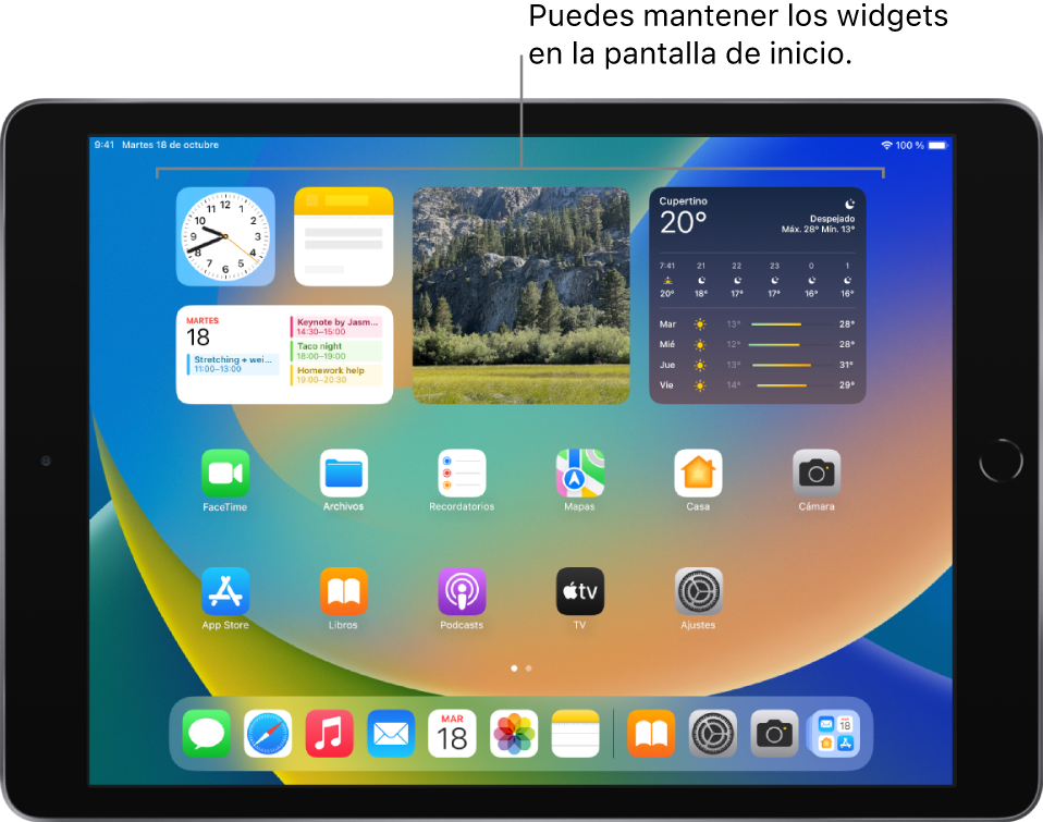 Añadir widgets en el iPad - Soporte técnico de Apple (ES)