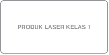 Label menyatakan “Class 1 laser product.”