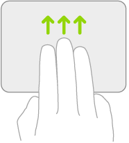 Een afbeelding met het gebaar op een trackpad om terug te gaan naar het beginscherm.