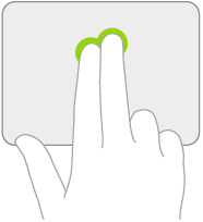 Een afbeelding met het gebaar op een trackpad voor secundair klikken.