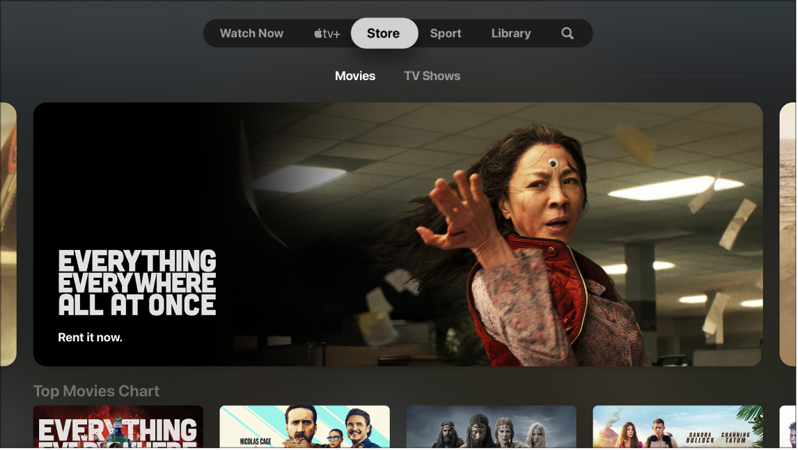 Screen showing Store