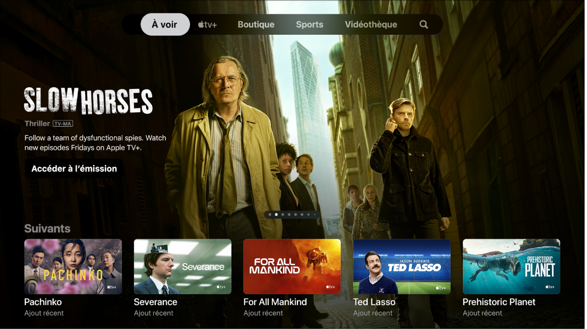 Écran affichant « À voir »