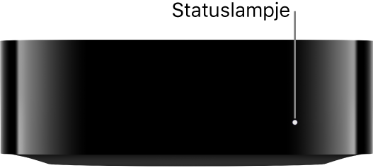 Een Apple TV met het statuslampje uitgelicht