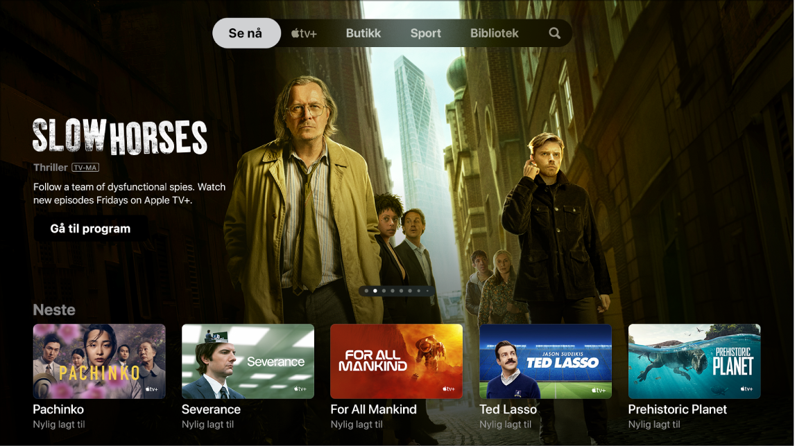 Skjerm som viser Se nå