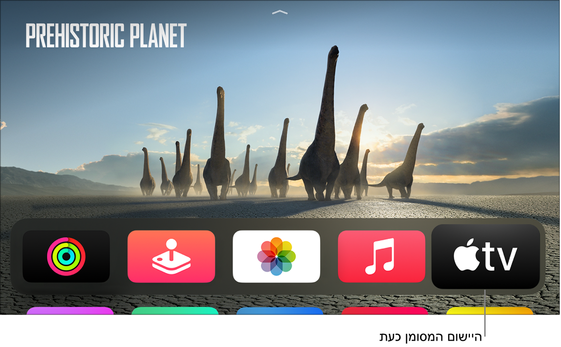 מסך הבית של Apple TV