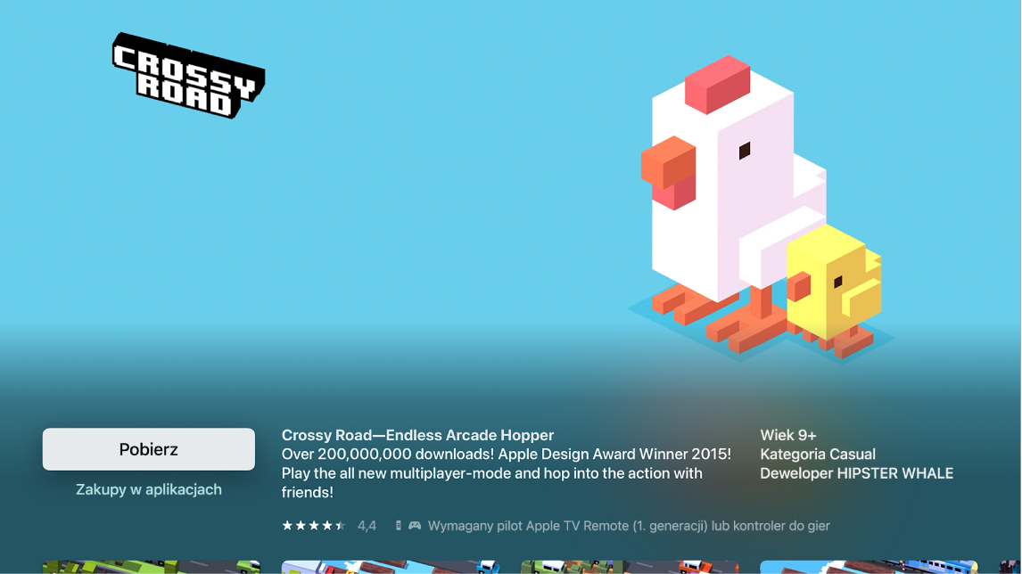 App Store wyświetlający stronę ze szczegółami dotyczącymi aplikacji