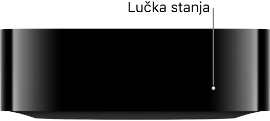 Naprava Apple TV s prikazano lučko stanja