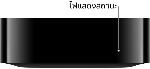 Apple TV ที่มีคำอธิบายไฟสถานะแสดงอยู่