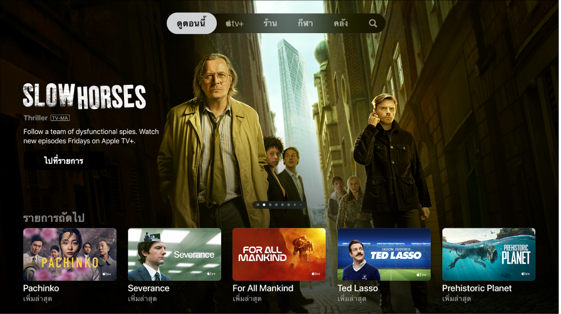 หน้าจอที่แสดงดูตอนนี้