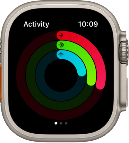 The Activity screen, showing the Move, Exercise, and Stand rings.