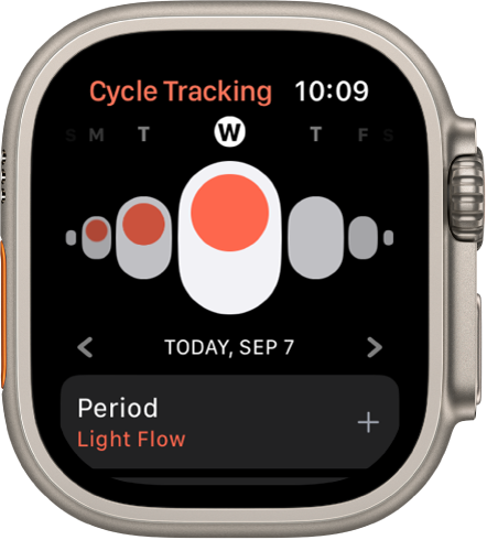 The Cycle Tracking screen.