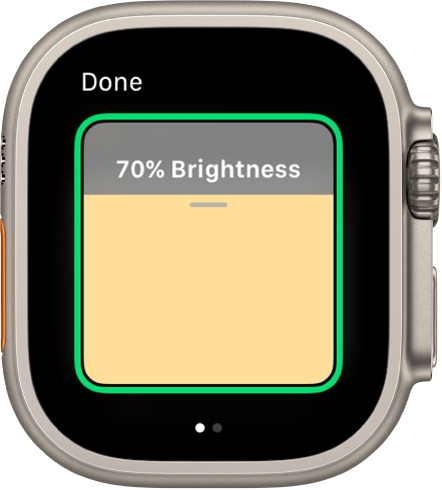 Home app showing a lighting accessory. Its brightness is set at 80 percent, and a Done button is at the top left.