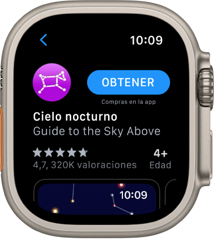 Una app en App Store en el Apple Watch.