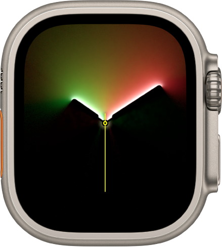 La esfera “Luces de unidad” con la hora actual en el centro de la pantalla.