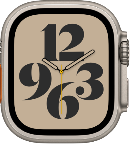 Wajah jam Tipografi menampilkan waktu menggunakan angka Arab.