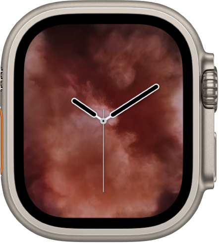 Il quadrante Vapore con un orologio analogico al centro circondato da vapore.