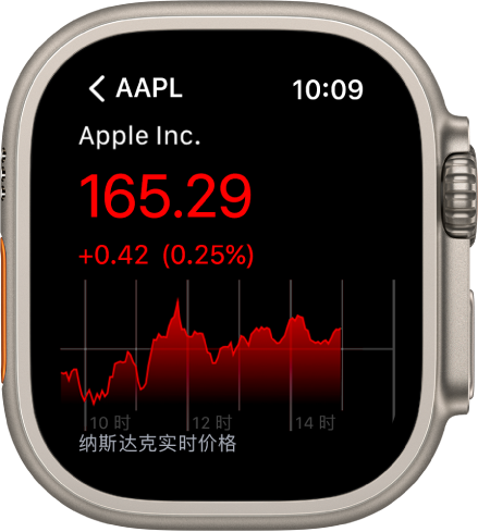 “股市” App 中，一只股票的信息。